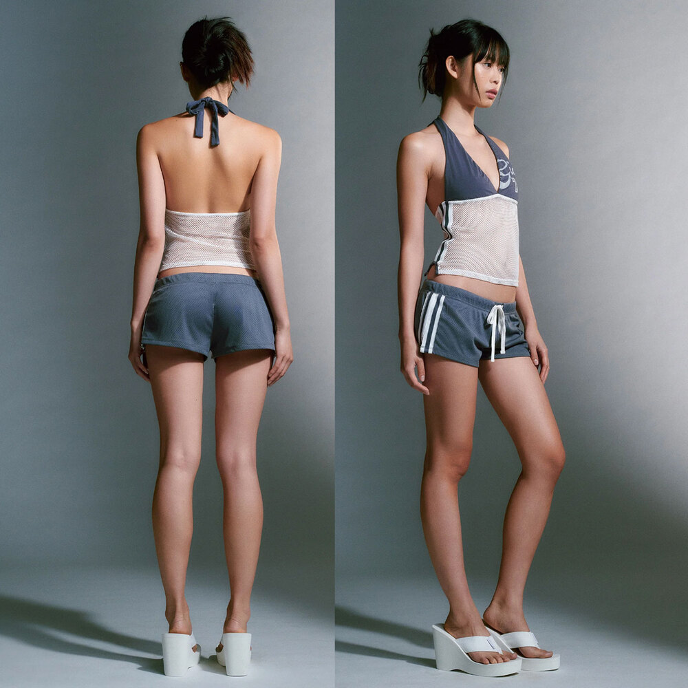 I.AM.GIA Chandler Hot Short Y2K Mesh Athletic Micro Shorts Gray Size L - Picture 3 of 9